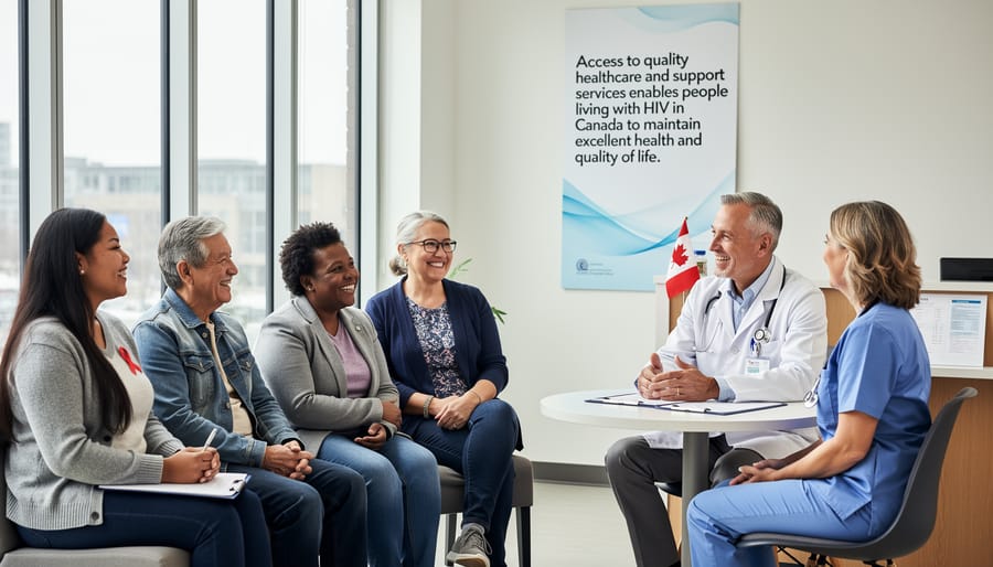 Person sitting confidently in modern healthcare clinic waiting room